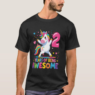 T-shirt Fille Licorne Anniversaire 2 Ans d'être Incroyable