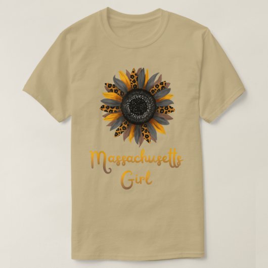 T-shirt Fille Massachusetts Tournesol (Design devant)