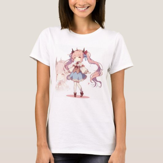 T-shirt fille mignonne Anime (Devant)