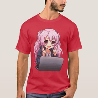 T-shirt Fille Mignonne Anime et amis amateurs de jeux Anim