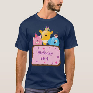 T-shirt Fille mignonne d'anniversaire d'animaux