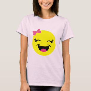 T-shirt Fille mignonne et heureuse d'Emoji