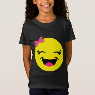 T-Shirt Fille mignonne et heureuse d'Emoji