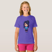 T-shirt Fille mignonne pixelart  (Devant entier)