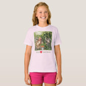 T-shirt fille mignonne qui regarde et chèvre migno (Devant entier)