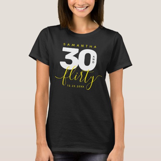 T-shirt Fille moderne brillant Jaune 30 et Flirty (Devant)