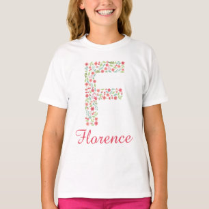 T-shirt fille monogramme personnalisé avec la lett
