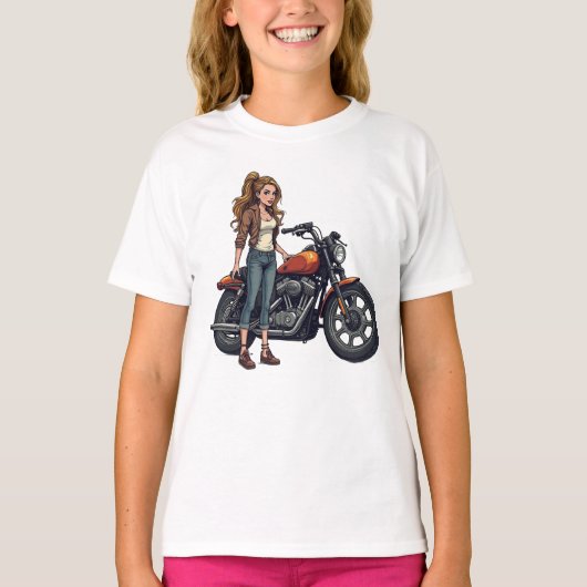 T-shirt Fille motarde (Devant)