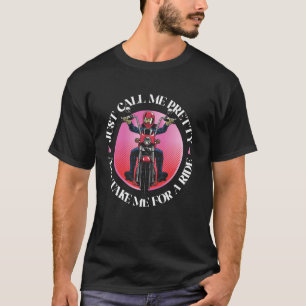 T-shirt Fille Motocycliste Classique Moto Appellez-Moi Sim