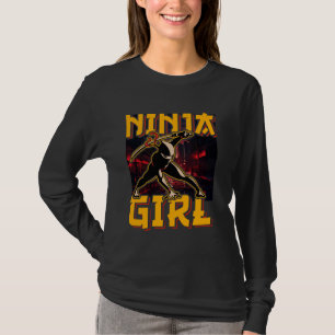 T-shirt Fille Ninja guerrière drôle