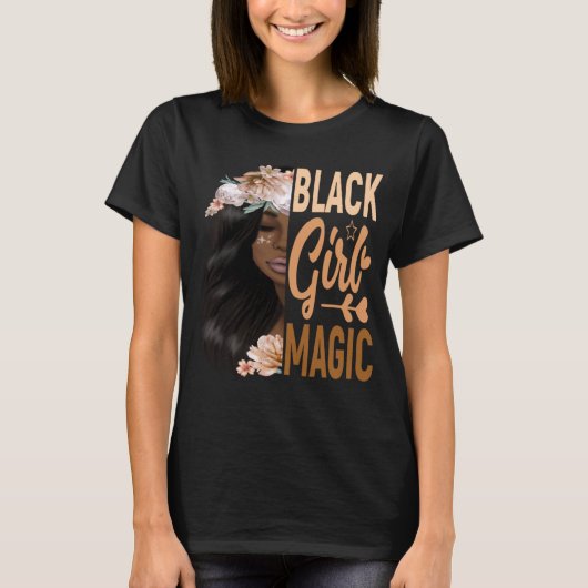 T-SHIRT FILLE NOIRE MAGIQUE (Devant)
