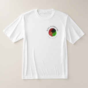T-shirt Fille noire panafricaine femme rouge vert fierté a