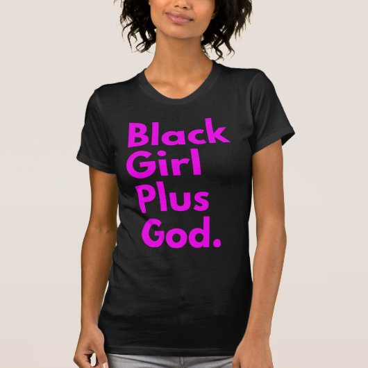 T-SHIRT FILLE NOIRE PLUS DIEU (Devant)