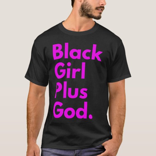 T-SHIRT FILLE NOIRE PLUS DIEU (Devant)