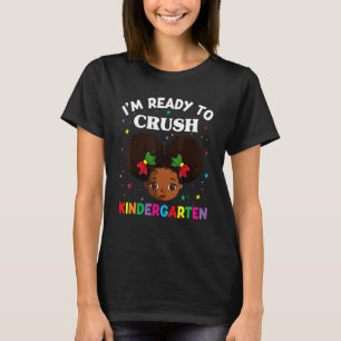 T-shirt Fille Noire Prêt À Écraser La Maternelle Retour À