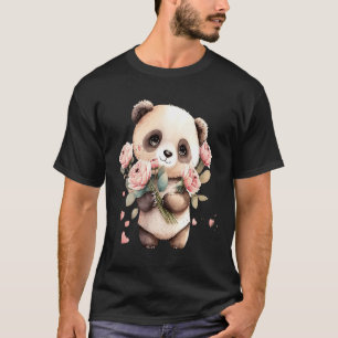 T-shirt Fille panda valentine jour femmes panda ours maman