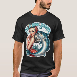 T-shirt Fille pin-up rétro de beauté réelle