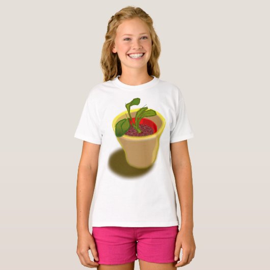 T-shirt fille Plante Pot (Devant entier)