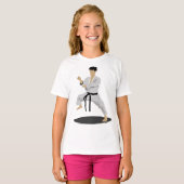 T-shirt fille Pose Karate (Devant entier)