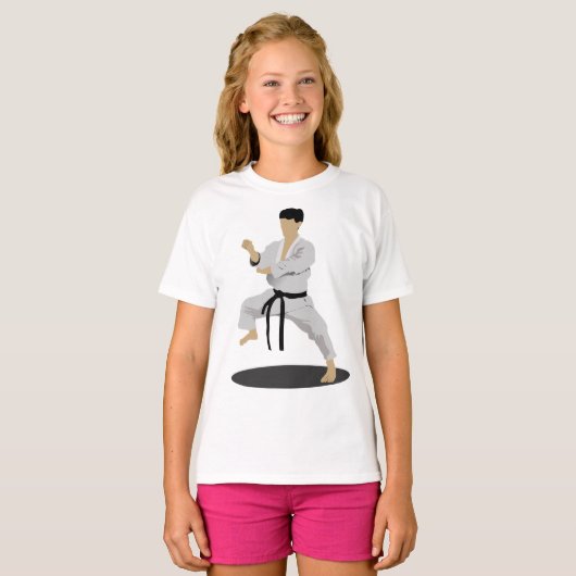 T-shirt fille Pose Karate (Devant entier)