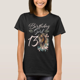 T-shirt Fille pour 13ème anniversaire Cheval 13 Ans Bday
