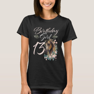 T-shirt Fille pour 13ème anniversaire Cheval 13 Ans Bday