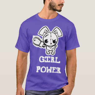 T-shirt Fille Power Cute toon Voo Bunny 1