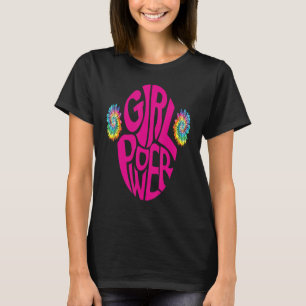 T-shirt Fille Power Flower Tee Dye Hippie Femme Empower