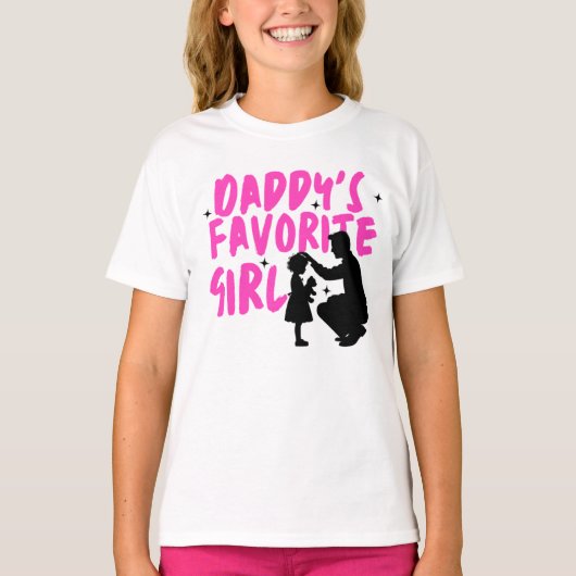 T-shirt Fille préférée de papa (Devant)