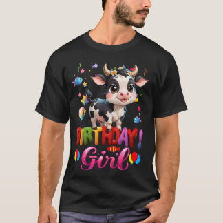 T-shirt Fille Princesse Anniversaire Vache C'est Mon Anniv