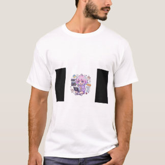 T-Shirt Fille Programmeuse Anime Kawaii | Codage M