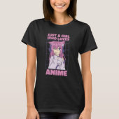 T-shirt Fille qui aime Citation Anime (Devant)