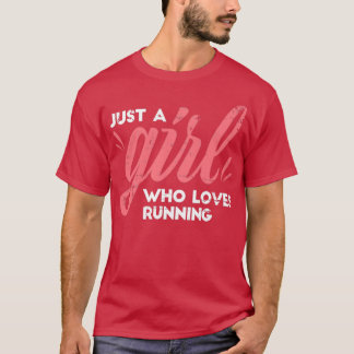 T-shirt Fille qui aime courir coureur de marathon coureur