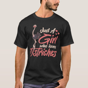 T-shirt Fille qui aime les autruches autruche