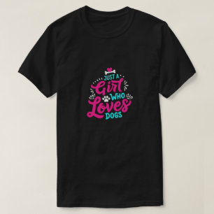 T-shirt Fille qui aime les chiens Graphique