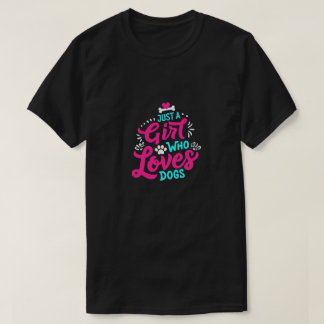 T-shirt Fille qui aime les chiens Graphique
