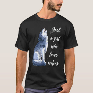 T-shirt Fille qui aime les loups 4