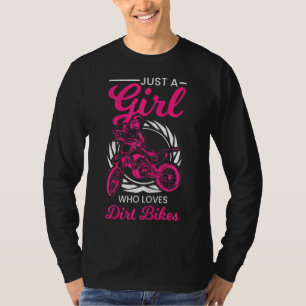 T-shirt Fille Qui Aime Motocross MX Racing Dirt Bike