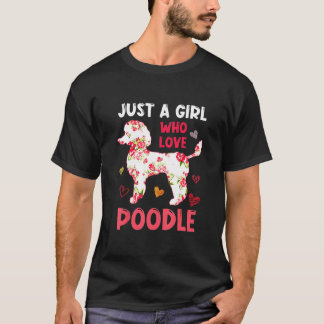T-shirt Fille qui aime Poodle Chien Maman