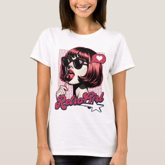 T-shirt fille rétro (Devant)