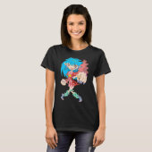 T-shirt Fille rétro cyberpunk. (Devant entier)