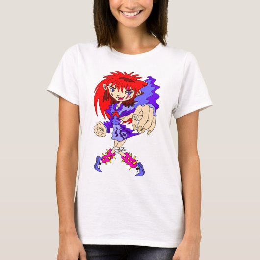 T-shirt Fille rétro cyberpunk. (Devant)
