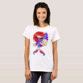 T-shirt Fille rétro cyberpunk. (Devant entier)