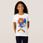 T-Shirt Fille rétro cyberpunk. (Devant entier)