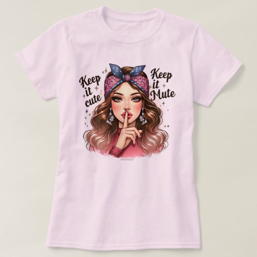 T-shirt fille rétro Witty - Gardez-la mignonne et  (Design devant)