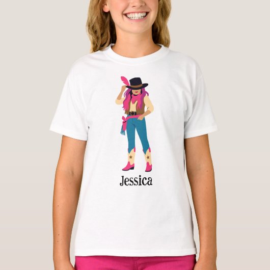 T-shirt fille - Rodéo amusant (Devant)