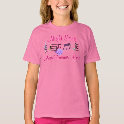 T-shirt fille rose de nuit (Devant)