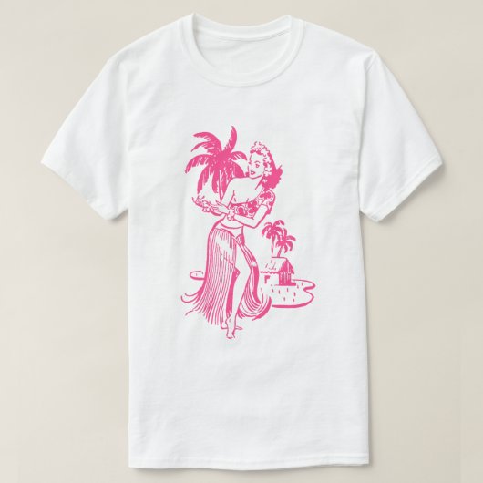 T-shirt fille rose Hula (Design devant)