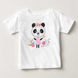 T-shirt fille rose panda adorable