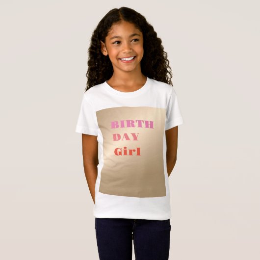 T-shirt fille rose Pearlescent (Devant entier)